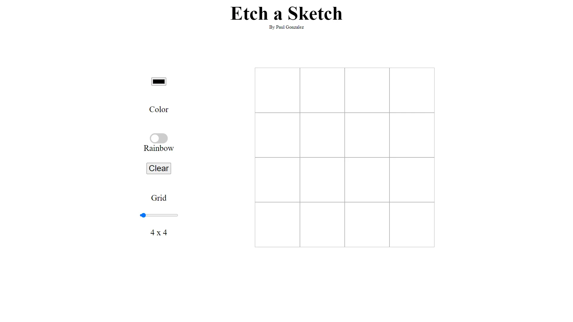 screen shot of etch a sketch app